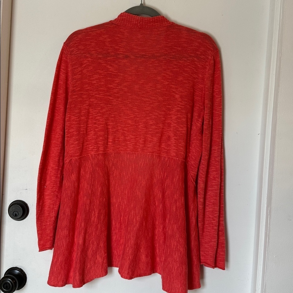 Eileen Fisher linen cotton open cardigan pink salmon medium - Picture 5 of 5